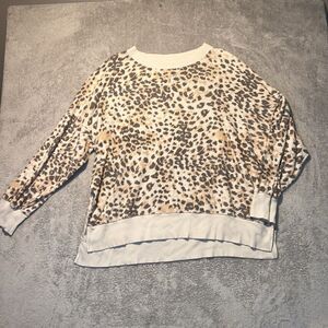 Aerie Cheeta Print Sweater Pullover XXL Crewneck